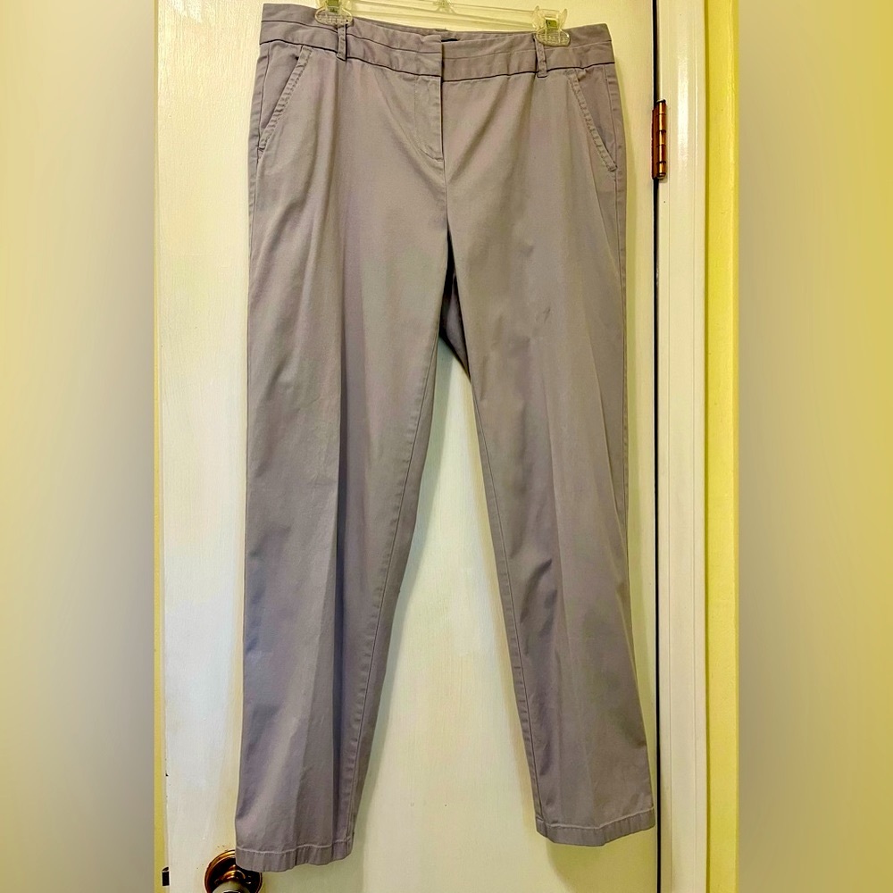 Victor Alfaro Cropped Ankle Length Work Pants Gray Slim Fit Trousers Size 10